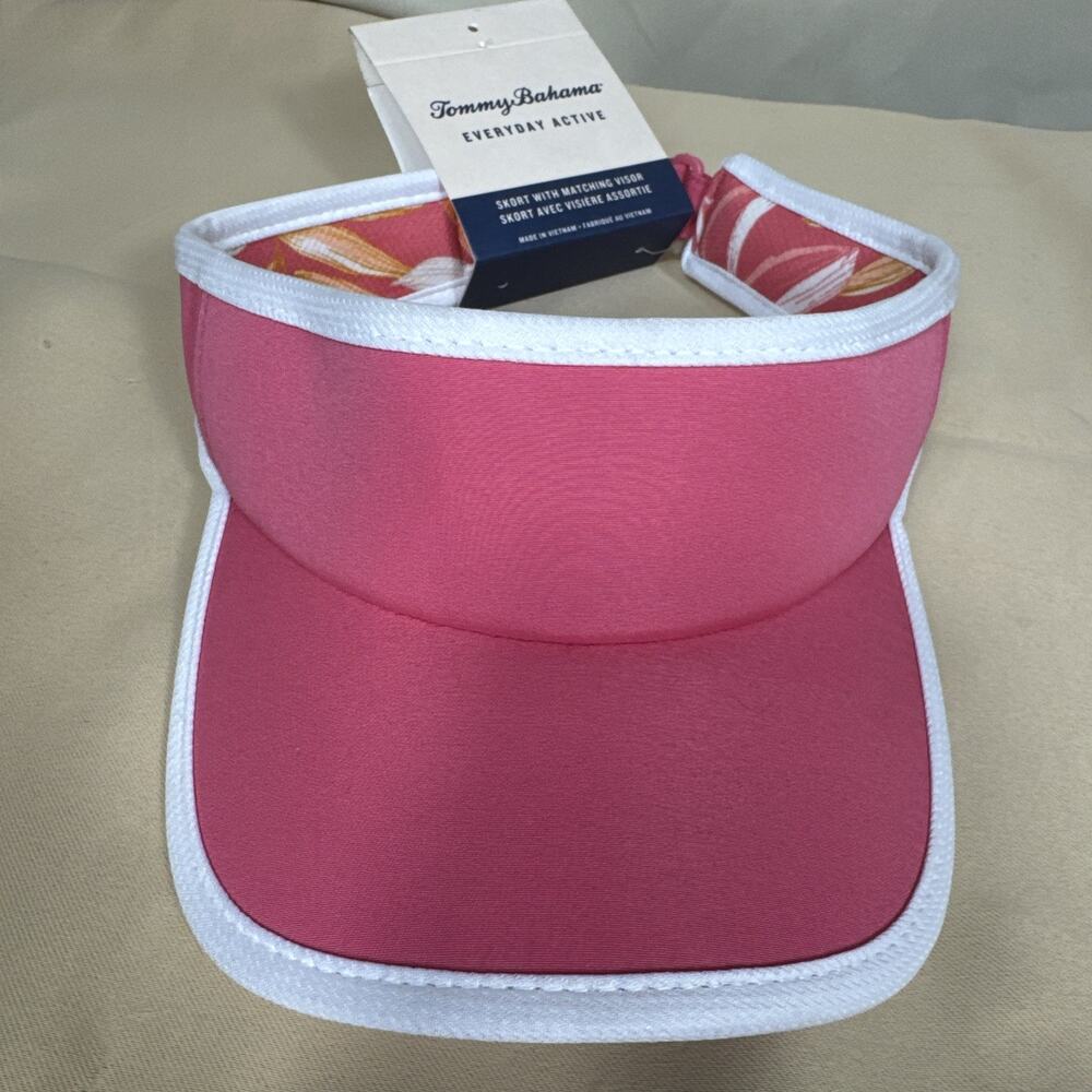 TOMMY BAHAMA Sun Visor Golf Beach Active Pink Floral Adjustable - NWT